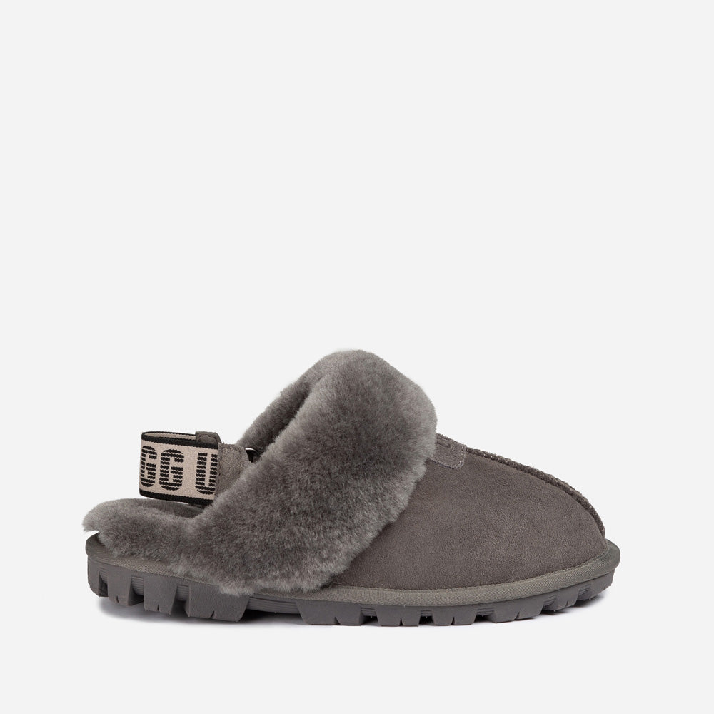 OZWEAR UGG Coquette Slipper (Elastic Logo & Wool Strap) (Detachable Feature)