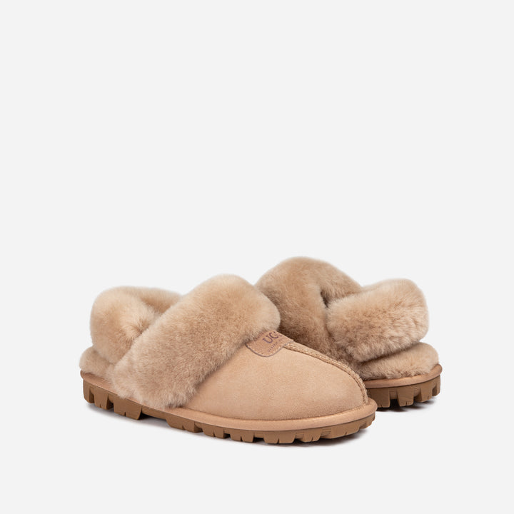 UGG COQUETTE SLIPPER (ELASTIC LOGO & WOOL STRAP)(DETACHABLE FEATURE)