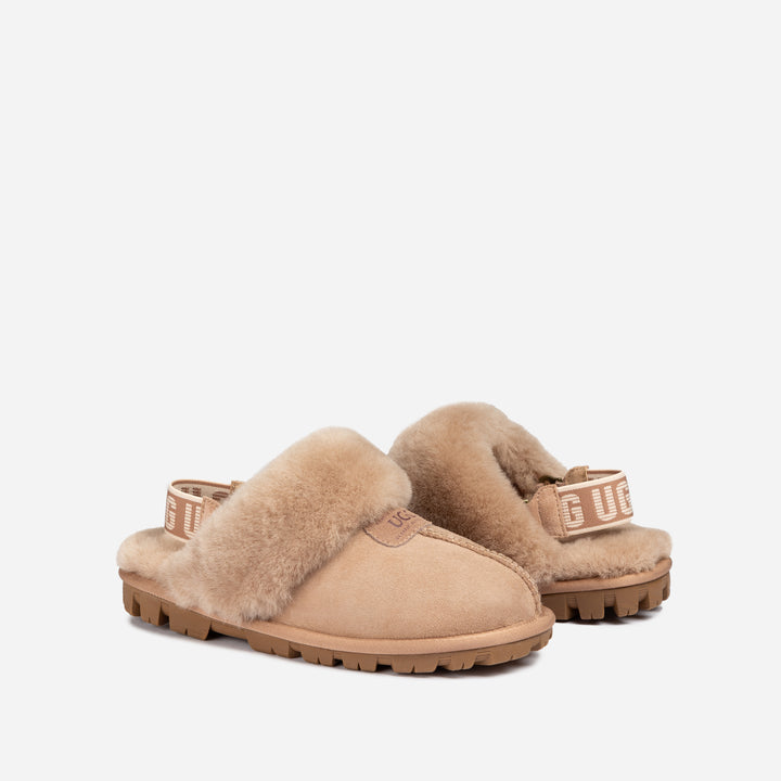 UGG COQUETTE SLIPPER (ELASTIC LOGO & WOOL STRAP)(DETACHABLE FEATURE)