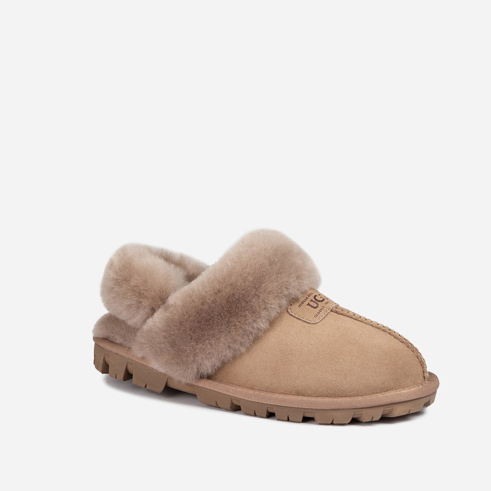 OZWEAR UGG Coquette Slipper (Elastic Logo & Wool Strap) (Detachable Feature)