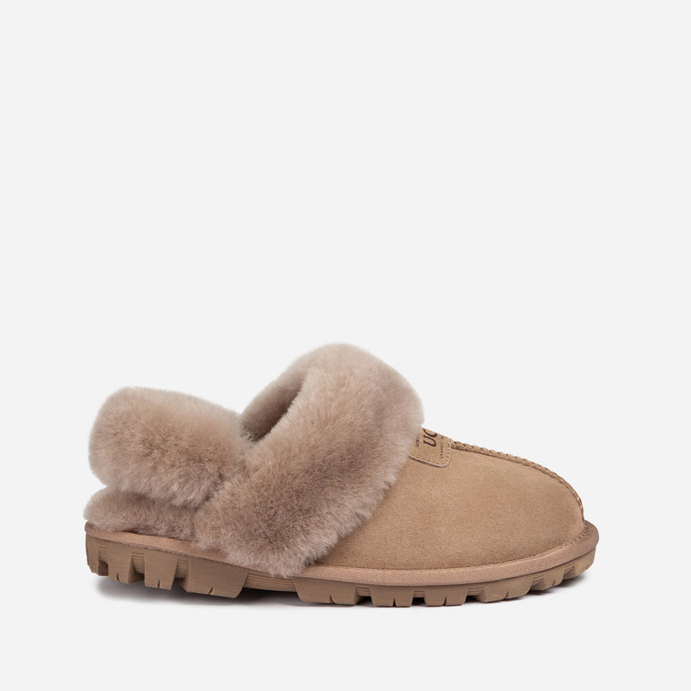 OZWEAR UGG Coquette Slipper (Elastic Logo & Wool Strap) (Detachable Feature)