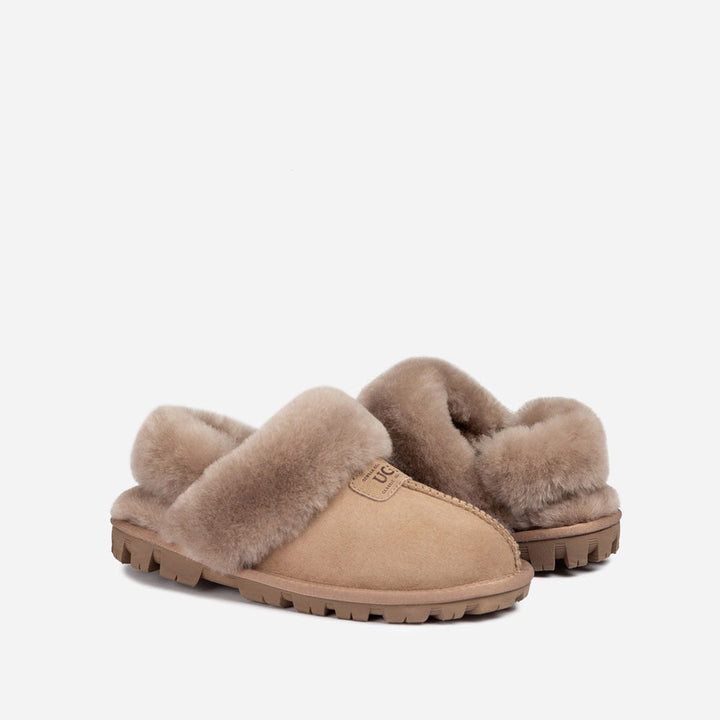 OZWEAR UGG Coquette Slipper (Elastic Logo & Wool Strap) (Detachable Feature)