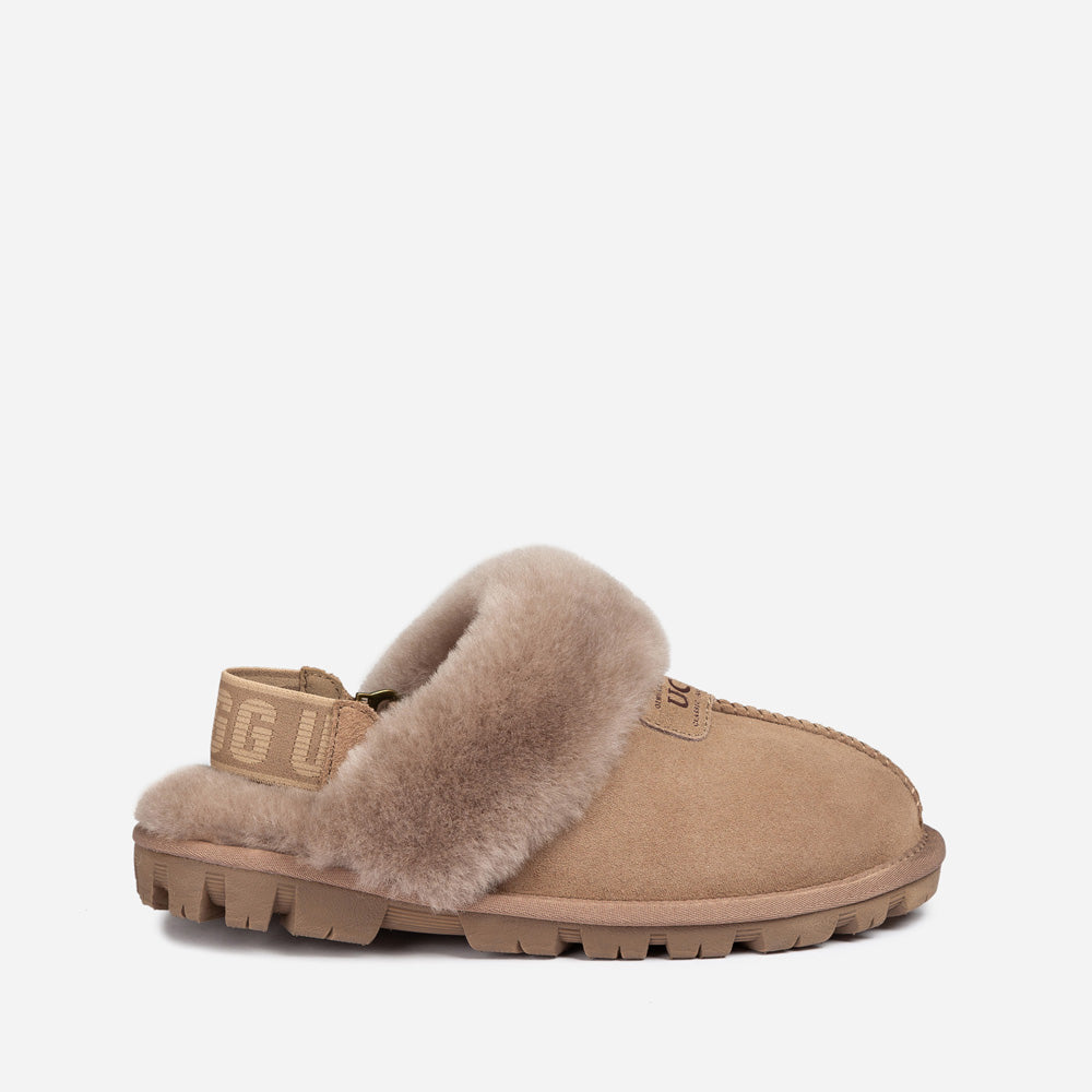 OZWEAR UGG Coquette Slipper (Elastic Logo & Wool Strap) (Detachable Feature)