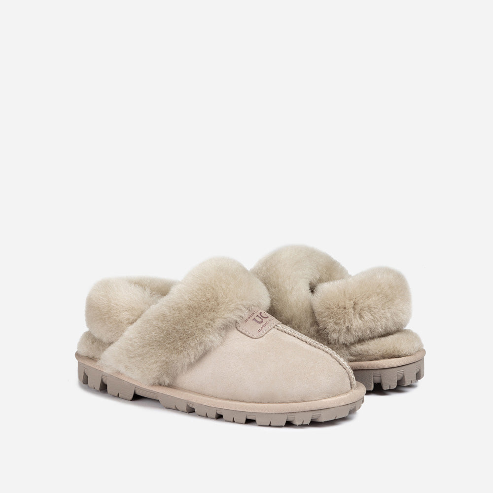 OZWEAR UGG Coquette Slipper (Elastic Logo & Wool Strap) (Detachable Feature)