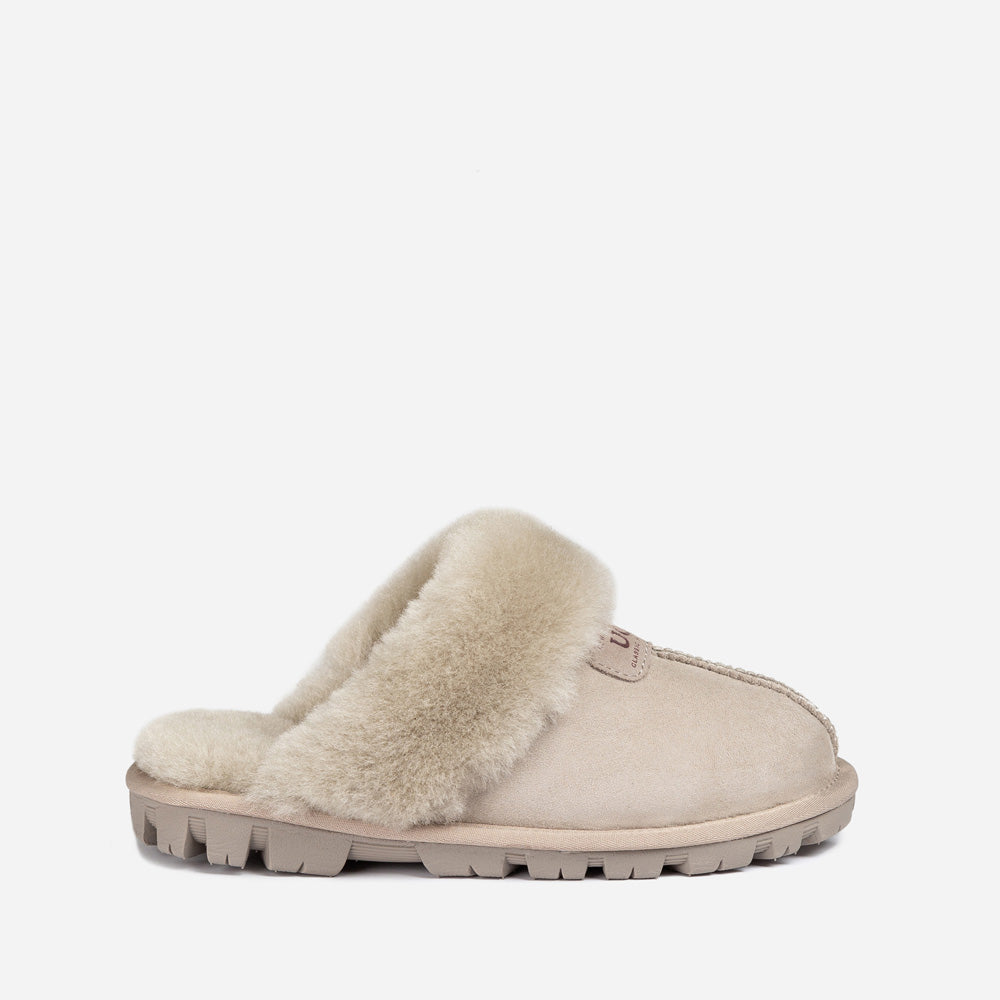 OZWEAR UGG Coquette Slipper (Elastic Logo & Wool Strap) (Detachable Feature)