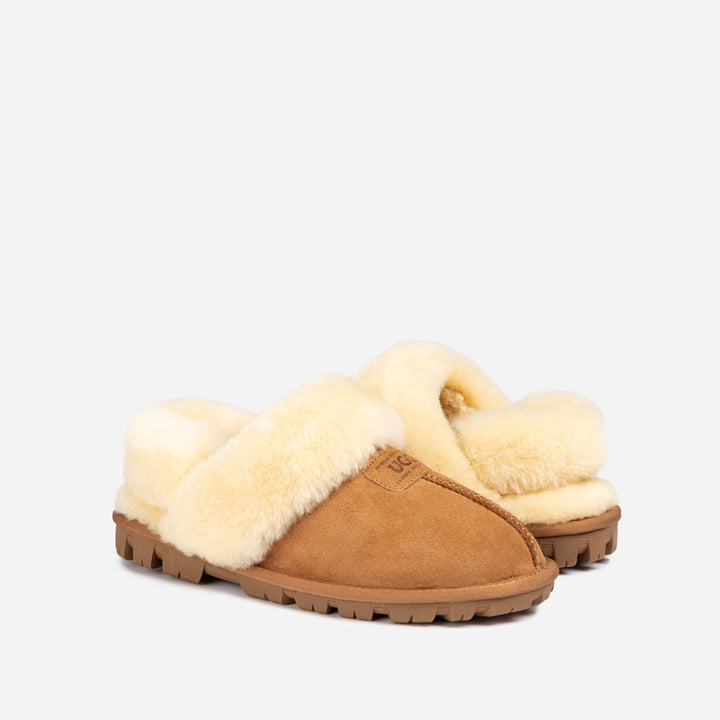 UGG COQUETTE SLIPPER (ELASTIC LOGO & WOOL STRAP)(DETACHABLE FEATURE)