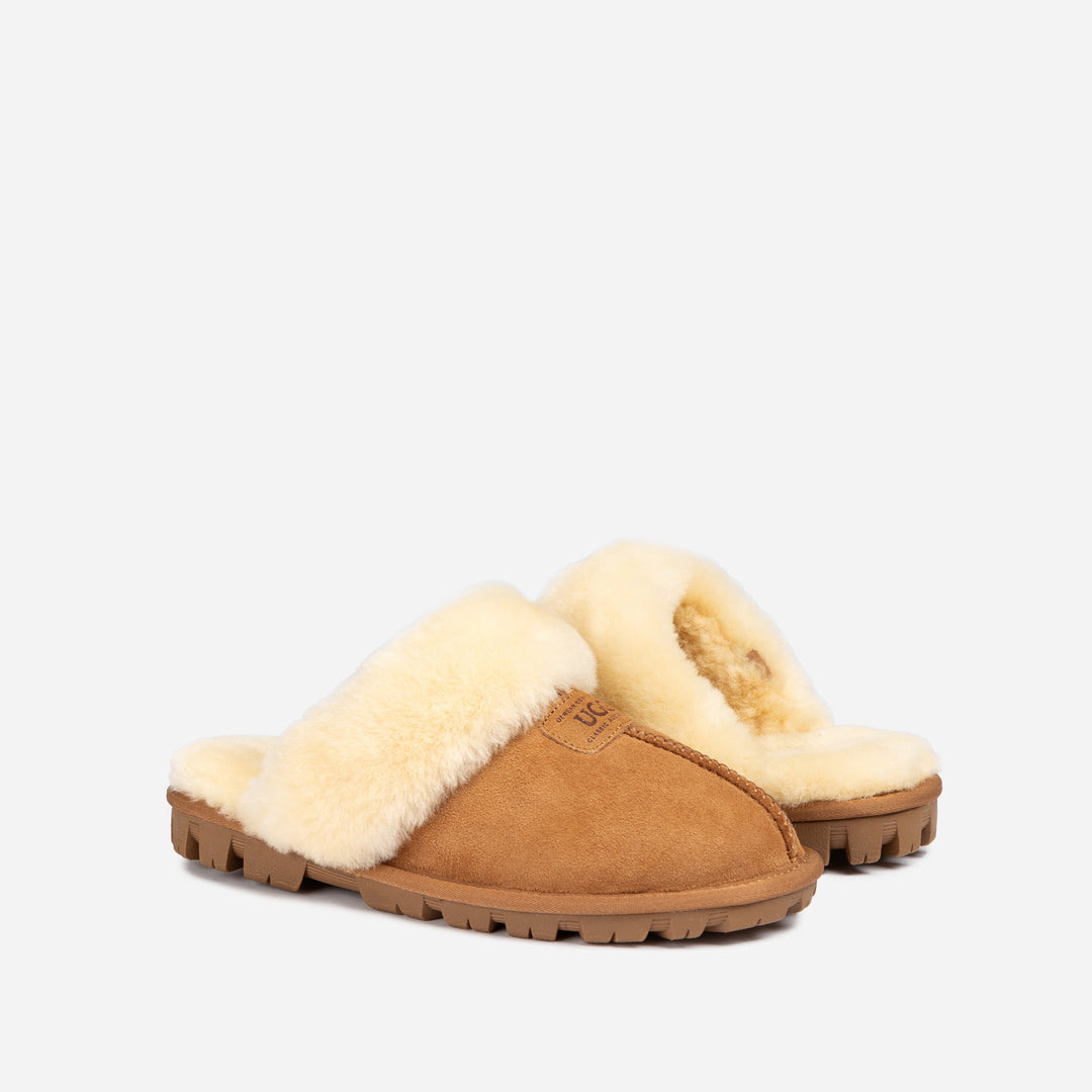 UGG COQUETTE SLIPPER (ELASTIC LOGO & WOOL STRAP)(DETACHABLE FEATURE)