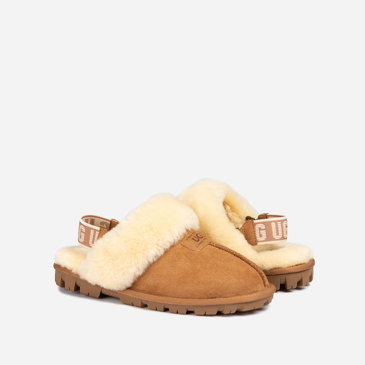 UGG COQUETTE SLIPPER (ELASTIC LOGO & WOOL STRAP)(DETACHABLE FEATURE)
