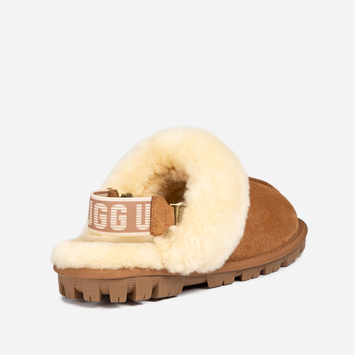 UGG COQUETTE SLIPPER (ELASTIC LOGO & WOOL STRAP)(DETACHABLE FEATURE)