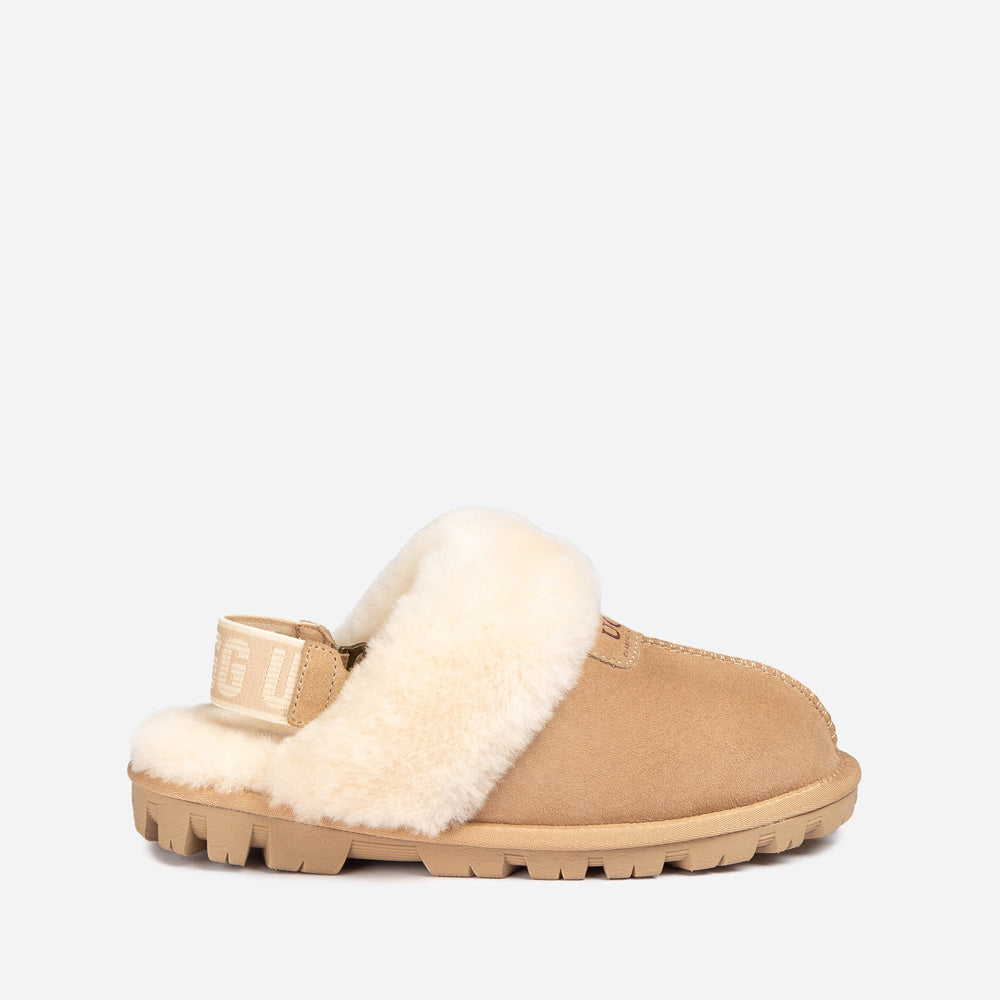 OZWEAR UGG Coquette Slipper (Elastic Logo & Wool Strap) (Detachable Feature)