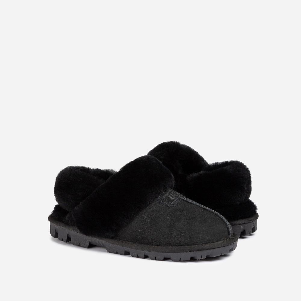 OZWEAR UGG Coquette Slipper (Elastic Logo & Wool Strap) (Detachable Feature)