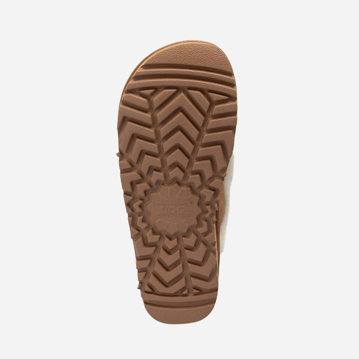 OZWEAR UGG Violet Matelassé Shearling Super Platform (6cm) Slipper (Elastic Logo) (Detachable Feature)