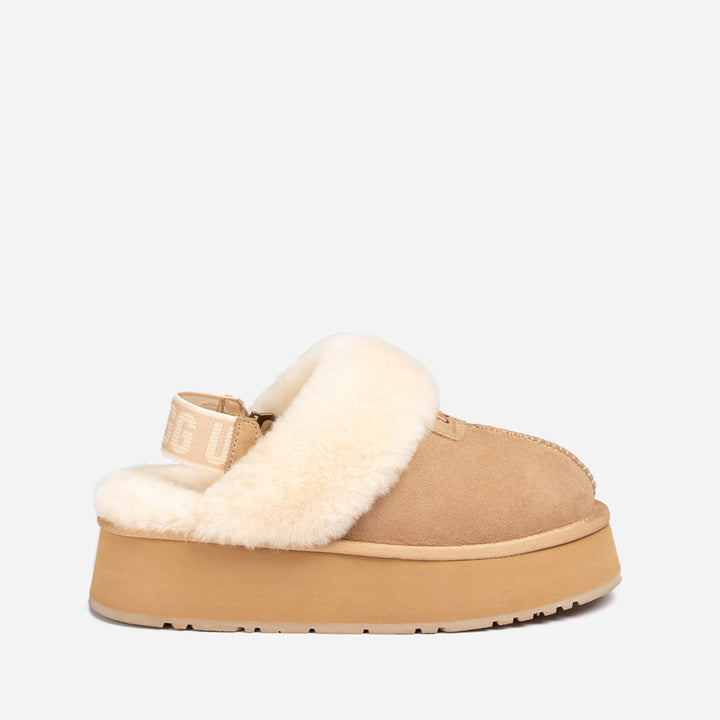 OZWEAR UGG Coquette Platform Slipper (Elastic Logo & Wool Strap) (Detachable Feature)