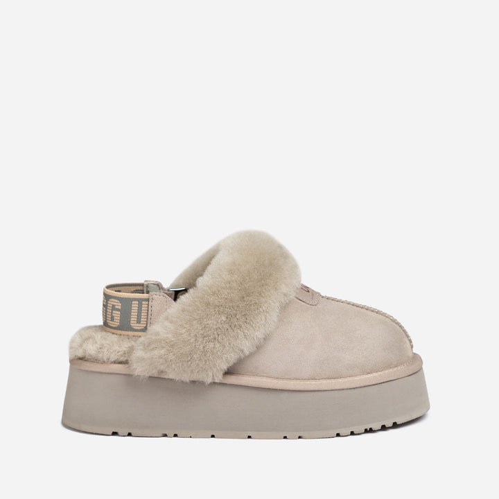 OZWEAR UGG Coquette Platform Slipper (Elastic Logo & Wool Strap) (Detachable Feature)