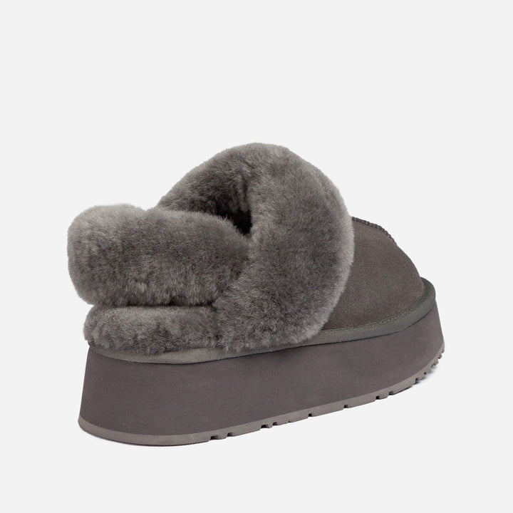 OZWEAR UGG Coquette Platform Slipper (Elastic Logo & Wool Strap) (Detachable Feature)