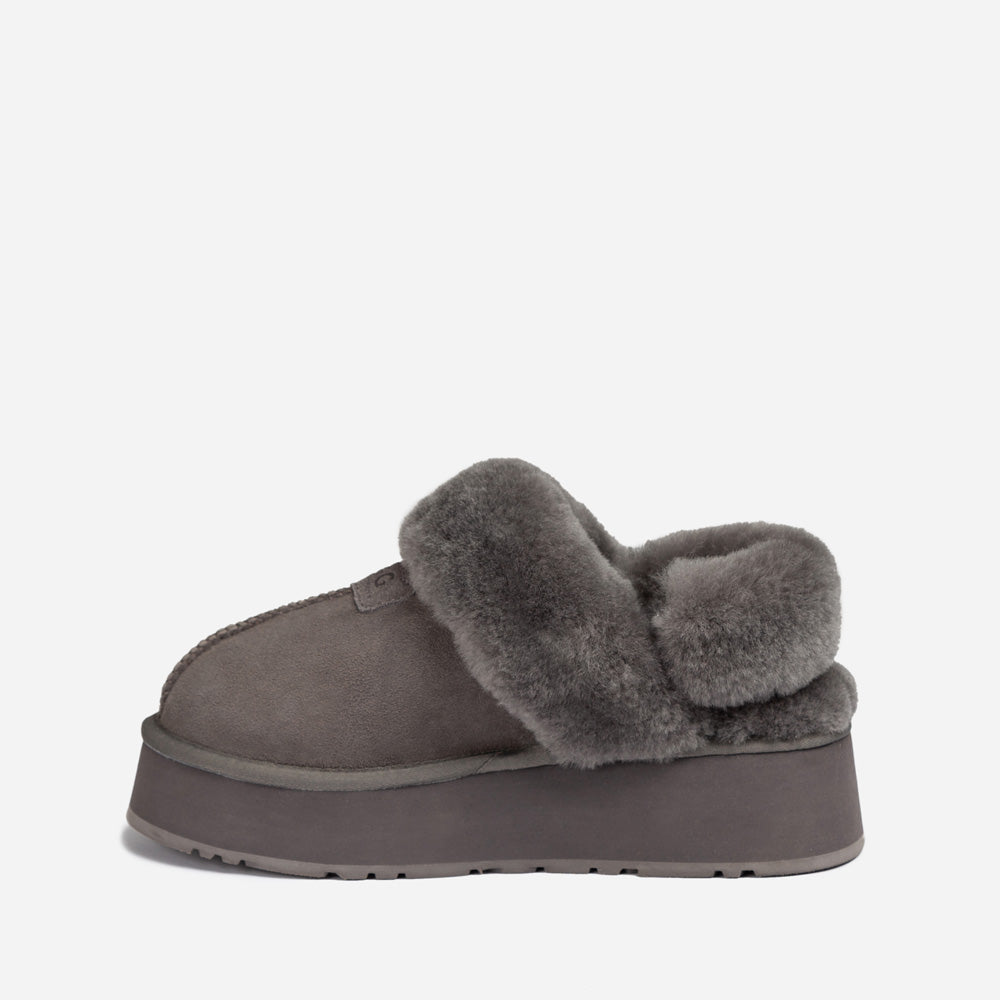 OZWEAR UGG Coquette Platform Slipper (Elastic Logo & Wool Strap) (Detachable Feature)