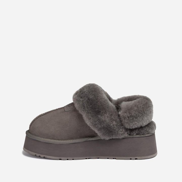OZWEAR UGG Coquette Platform Slipper (Elastic Logo & Wool Strap) (Detachable Feature)