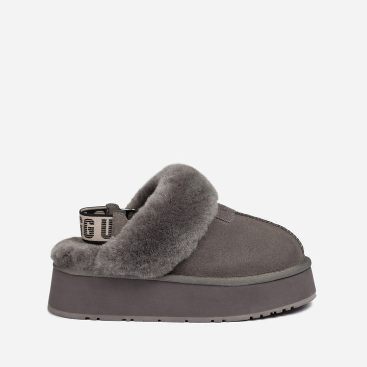 OZWEAR UGG Coquette Platform Slipper (Elastic Logo & Wool Strap) (Detachable Feature)