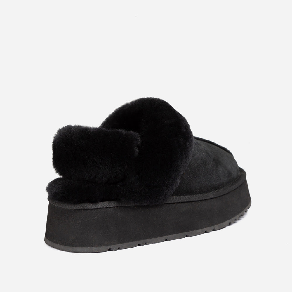 OZWEAR UGG Coquette Platform Slipper (Elastic Logo & Wool Strap) (Detachable Feature)