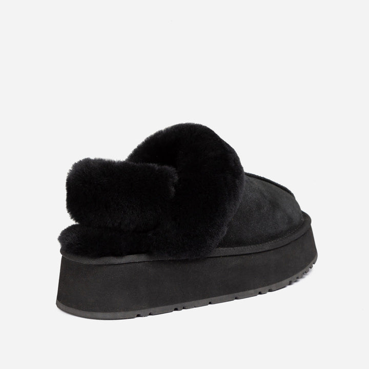 OZWEAR UGG Coquette Platform Slipper (Elastic Logo & Wool Strap) (Detachable Feature)