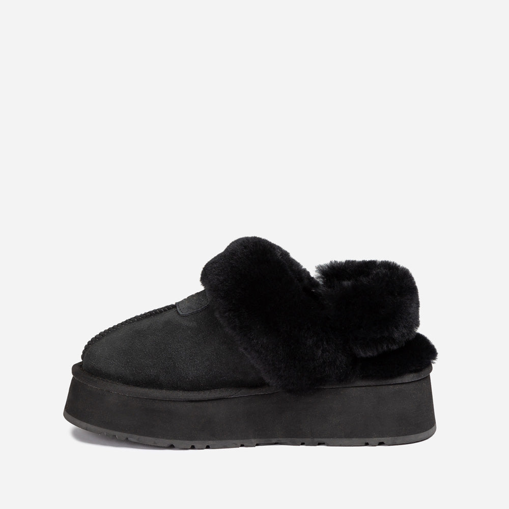 OZWEAR UGG Coquette Platform Slipper (Elastic Logo & Wool Strap) (Detachable Feature)