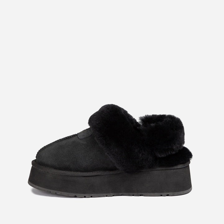OZWEAR UGG Coquette Platform Slipper (Elastic Logo & Wool Strap) (Detachable Feature)