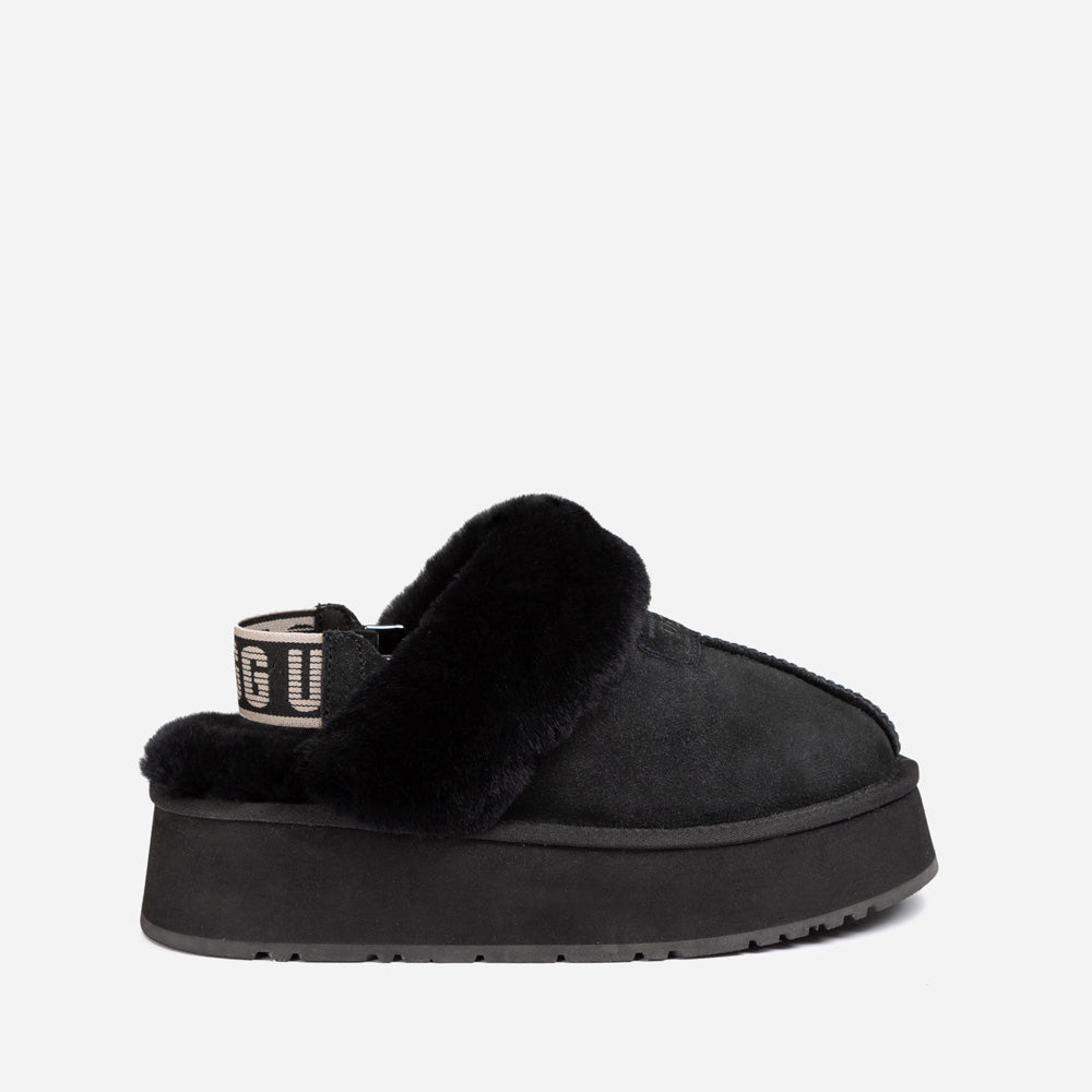 OZWEAR UGG Coquette Platform Slipper (Elastic Logo & Wool Strap) (Detachable Feature)