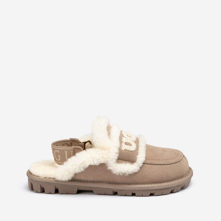 OZWEAR UGG Violet Shearling Slipper (Elastic Logo) (Detachable Feature)
