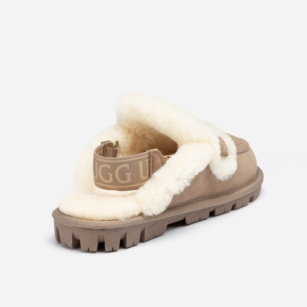 OZWEAR UGG Violet Shearling Slipper (Elastic Logo) (Detachable Feature)