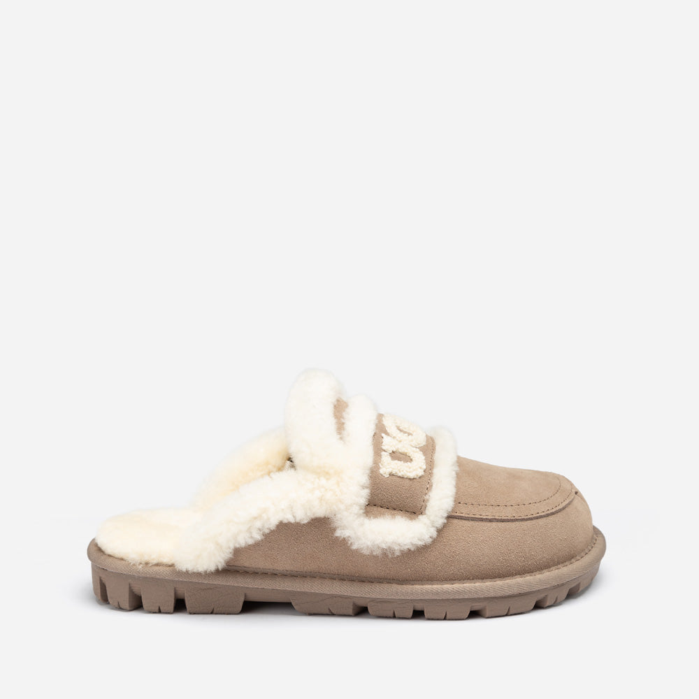 OZWEAR UGG Violet Shearling Slipper (Elastic Logo) (Detachable Feature)