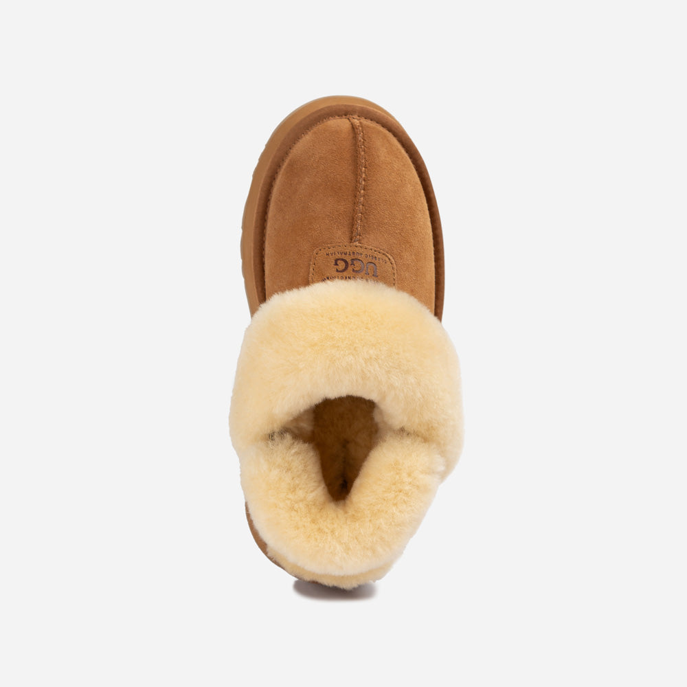 OZWEAR UGG Coquette Platform Slipper (Elastic Logo & Wool Strap) (Detachable Feature)
