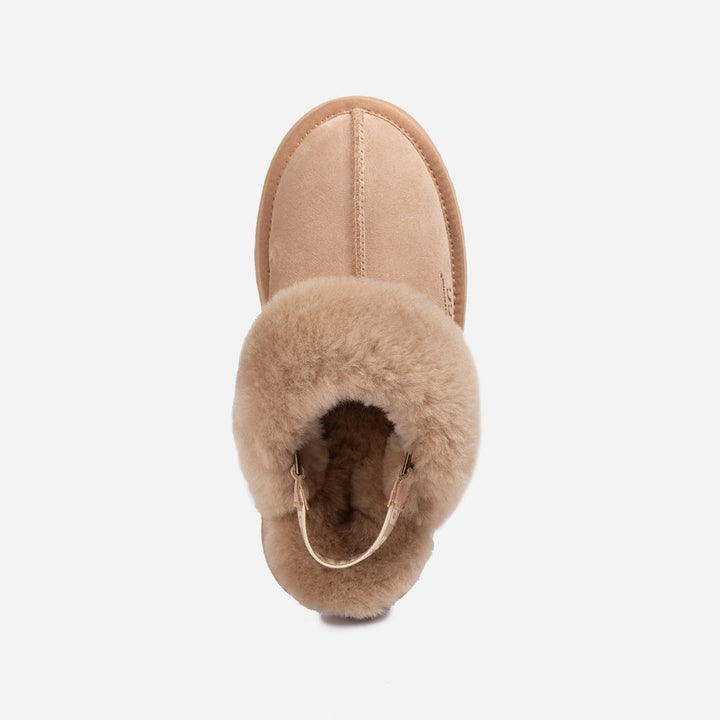 OZWEAR UGG Platform Slipper (Elastic Logo & Wool Strap) 4.5cm (Detachable Feature)(Water Resistant)