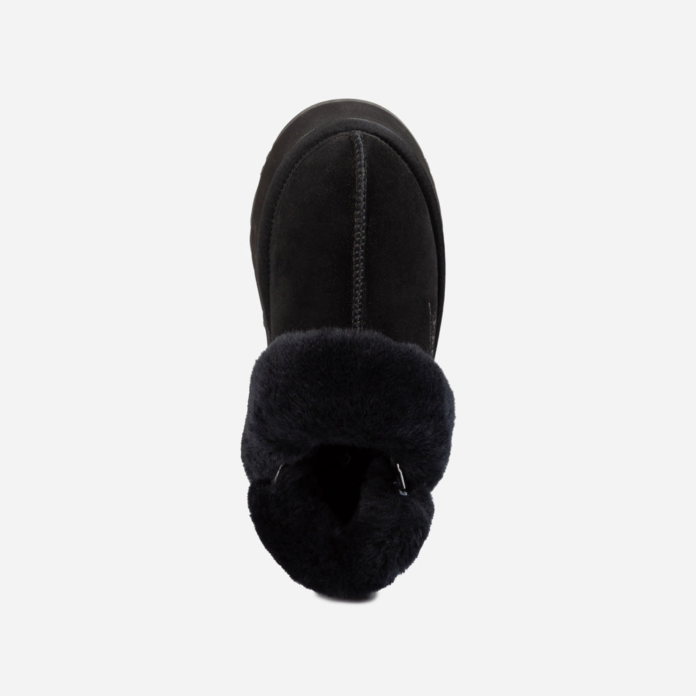 OZWEAR UGG Platform Slipper (Elastic Logo & Wool Strap) 4.5cm (Detachable Feature)(Water Resistant)