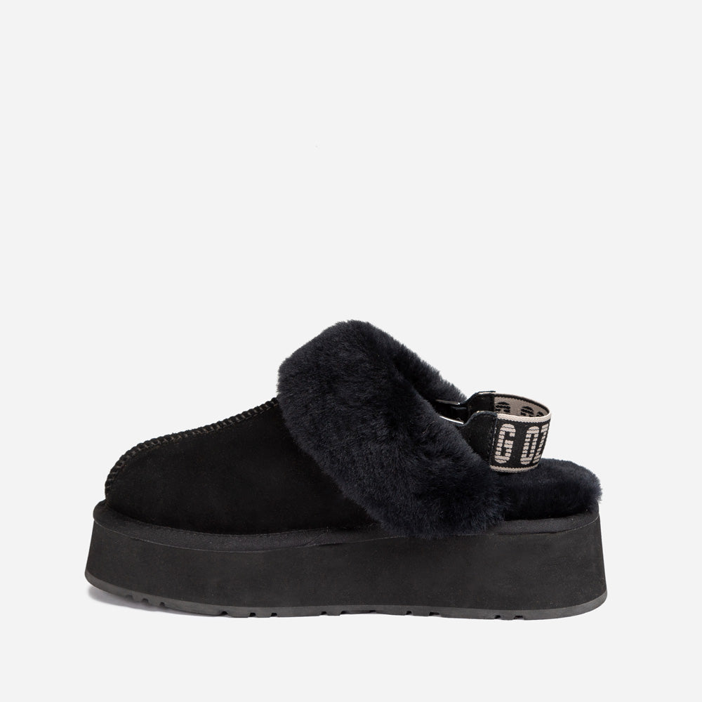 OZWEAR UGG Platform Slipper (Elastic Logo & Wool Strap) 4.5cm (Detachable Feature)(Water Resistant)