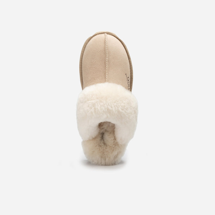 OZWEAR UGG Slippers Premium Australia Sheepskin Unisex Scuffete Suede (Unisex Cow Suede)