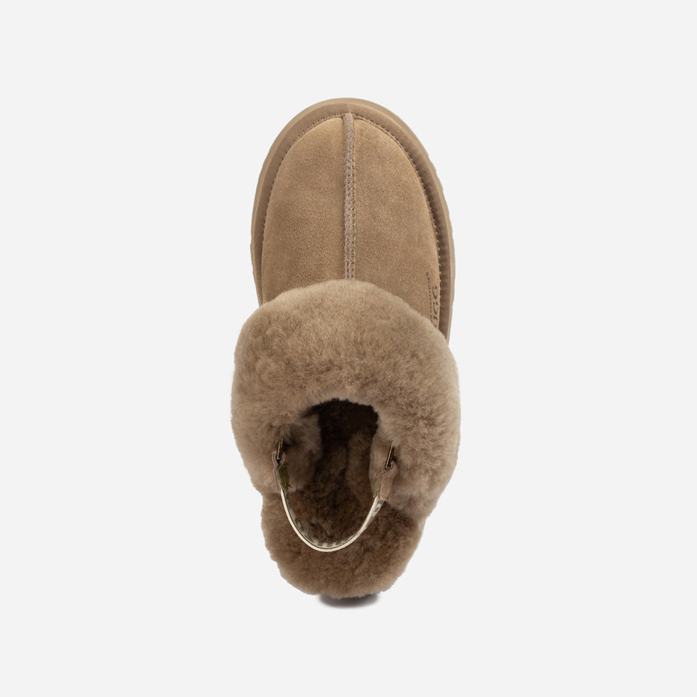OZWEAR UGG Platform Slipper (Elastic Logo & Wool Strap) 4.5cm (Detachable Feature)(Water Resistant)