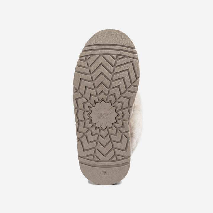 OZWEAR UGG Platform Slipper (Elastic Logo & Wool Strap) 4.5cm (Detachable Feature)(Water Resistant)