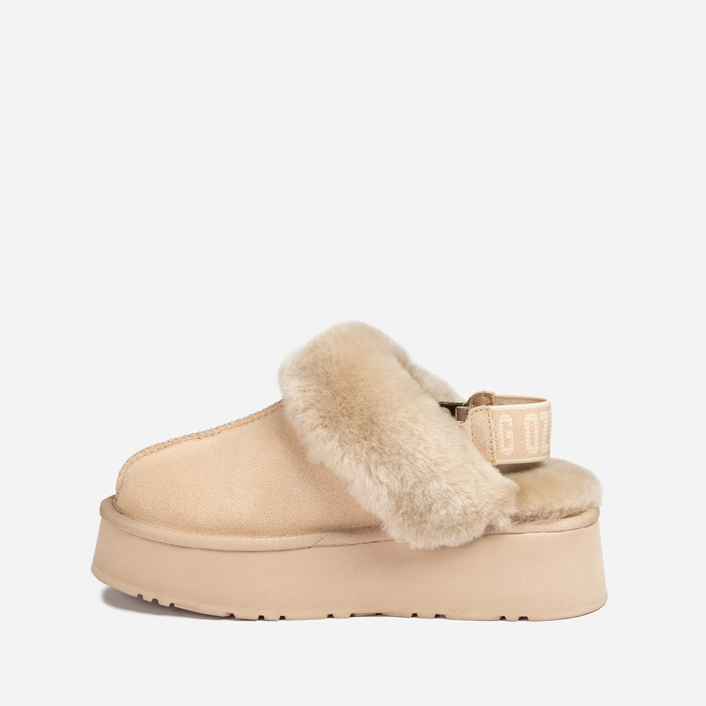 OZWEAR UGG Platform Slipper (Elastic Logo & Wool Strap) 4.5cm (Detachable Feature)(Water Resistant)
