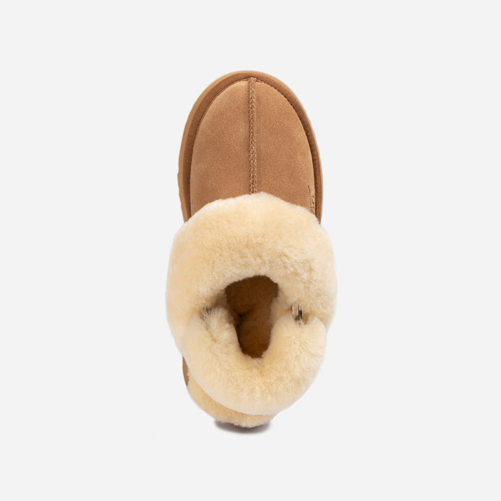 OZWEAR UGG Platform Slipper (Elastic Logo & Wool Strap) 4.5cm (Detachable Feature)(Water Resistant)