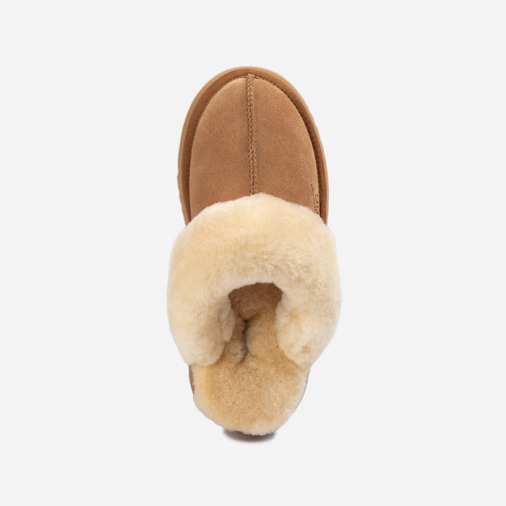 OZWEAR UGG Platform Slipper (Elastic Logo & Wool Strap) 4.5cm (Detachable Feature)(Water Resistant)