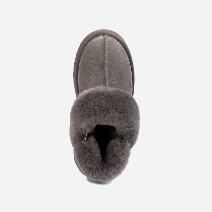 OZWEAR UGG Platform Slipper (Elastic Logo & Wool Strap) 4.5cm (Detachable Feature)(Water Resistant)
