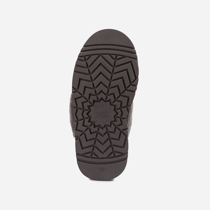 OZWEAR UGG Platform Slipper (Elastic Logo & Wool Strap) 4.5cm (Detachable Feature)(Water Resistant)