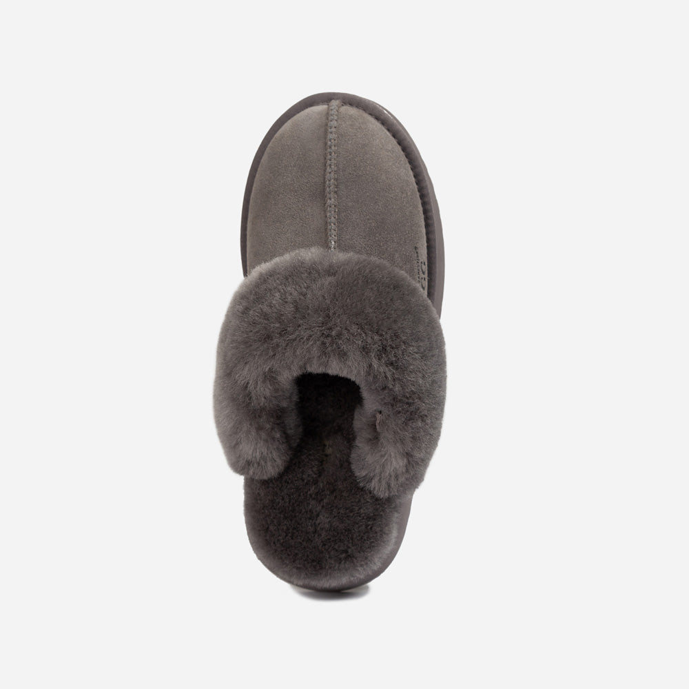 OZWEAR UGG Platform Slipper (Elastic Logo & Wool Strap) 4.5cm (Detachable Feature)(Water Resistant)