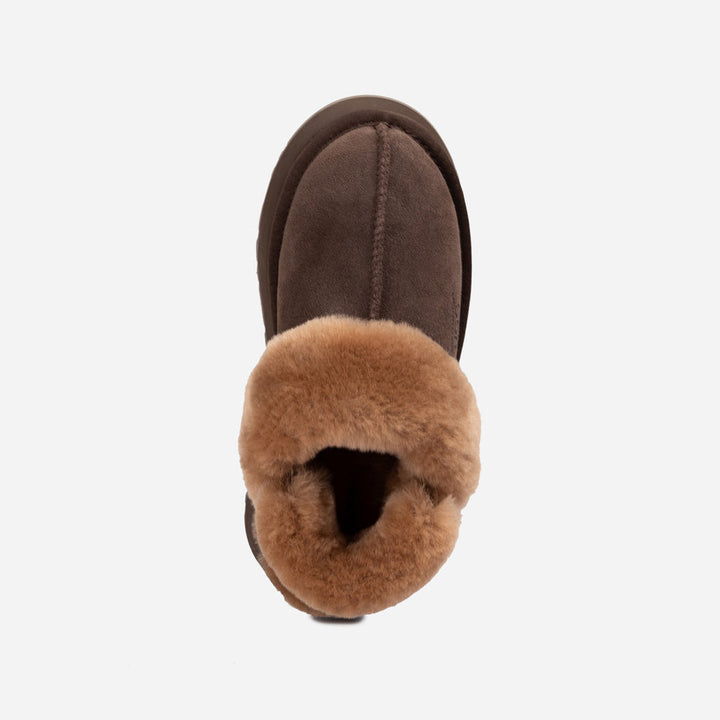 OZWEAR UGG Platform Slipper (Elastic Logo & Wool Strap) 4.5cm (Detachable Feature)(Water Resistant)