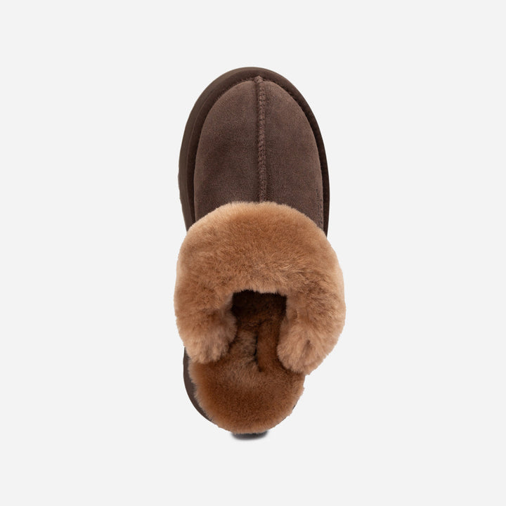 OZWEAR UGG Platform Slipper (Elastic Logo & Wool Strap) 4.5cm (Detachable Feature)(Water Resistant)