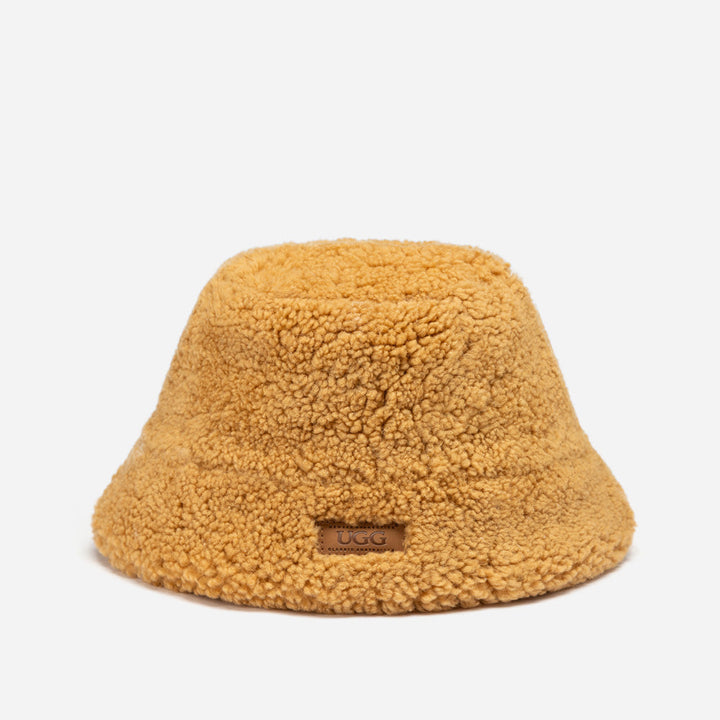 OZWEAR UGG Curly Sheepskin Bucket Hat