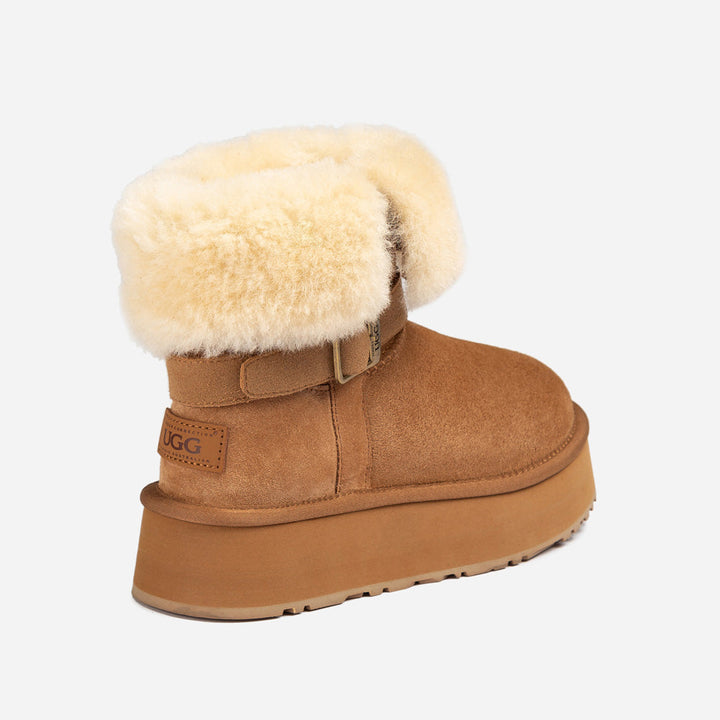 OZWEAR UGG Classic Platform Buckle Mini Boots (4.5cm) (Water Resistant)