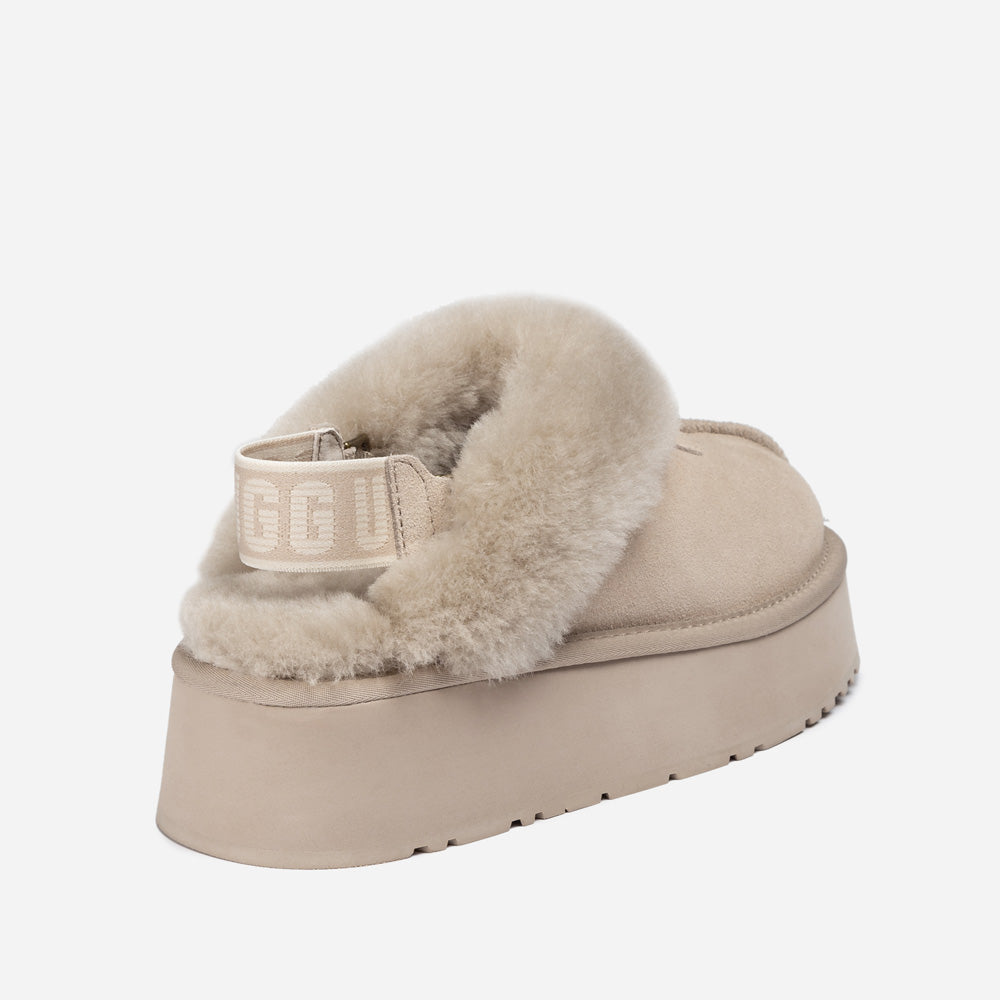OZWEAR UGG Coquette Platform Slipper (Elastic Logo & Wool Strap) (Detachable Feature)