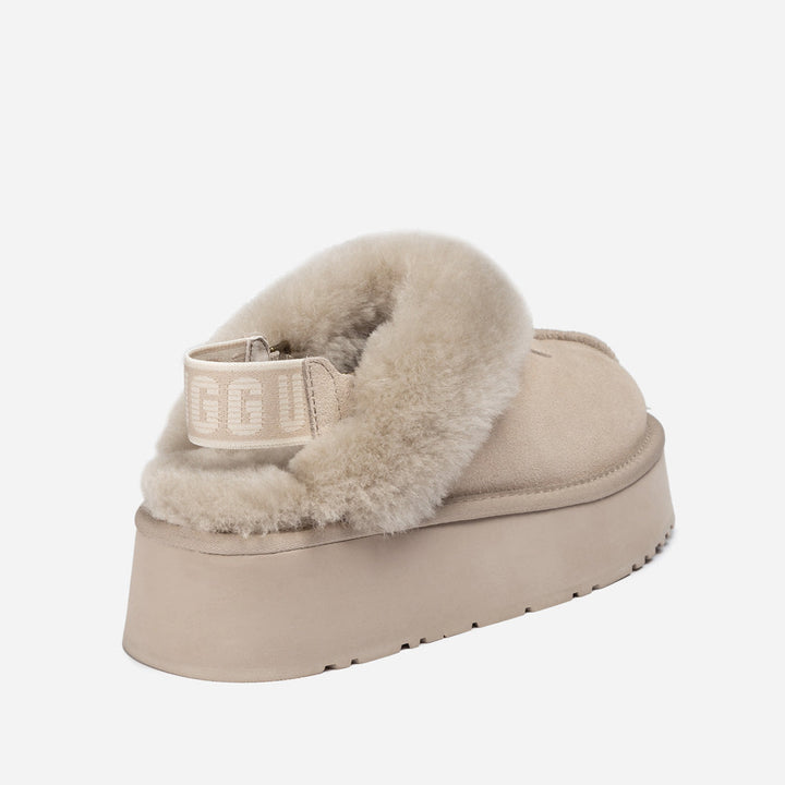 OZWEAR UGG Coquette Platform Slipper (Elastic Logo & Wool Strap) (Detachable Feature)