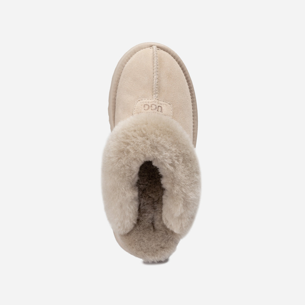 OZWEAR UGG Coquette Platform Slipper (Elastic Logo & Wool Strap) (Detachable Feature)